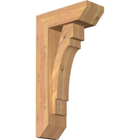 Ekena Millwork Merced Slat Smooth Bracket w/ Offset Brace, Western Red Cedar, 5 1/2"W x 14"D x 26"H BKT0604X14X26MRC06SWR